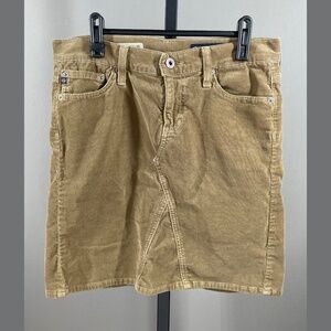 Adriano Goldschmied Skirt Womens 27 brown corduroy mid box designer casual